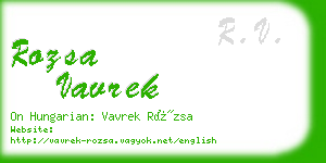 rozsa vavrek business card